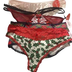 Splendies Lot of 4 Festive Lace Panty Set - NWT. Size 1X